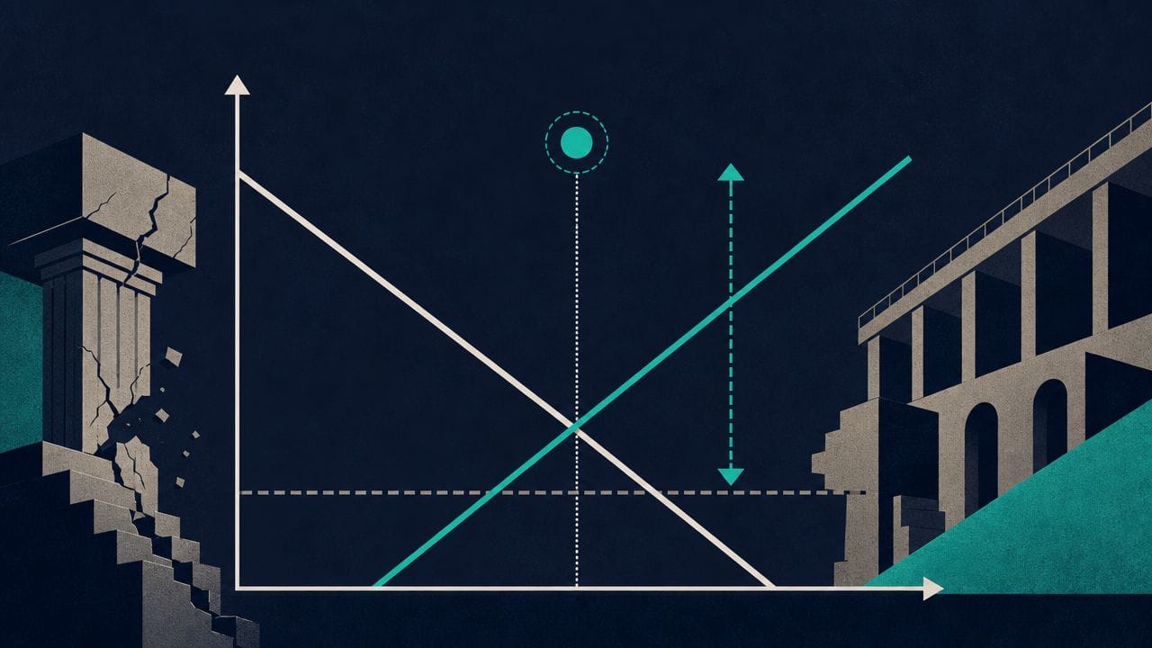 An economic graph showing supply and demand curves with a monopoly representation and consumer surplus highlighted.